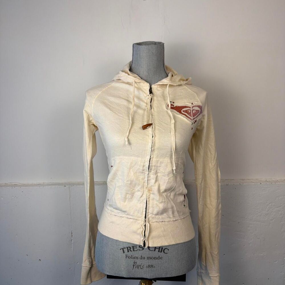 Roxy Women's Cream and White Hoodie